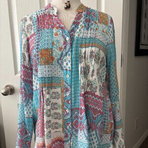 Pastel Patchwork Design Top PL Ruby Rd petite